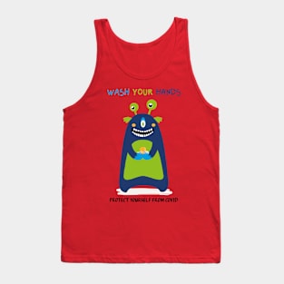 Wash your hands - happy monster Tank Top